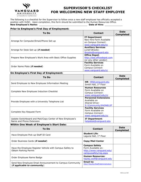 My student is receiving emails from the crawford phd mailing list my student has a profile on the list of current phd students on the crawford website. New Employee Checklist for Supervisors