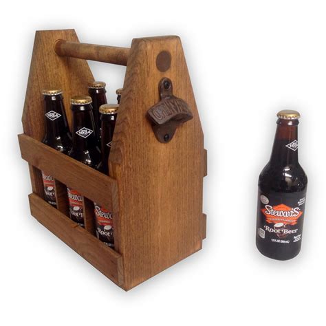 Holds six 22 oz bottles approximate dimensions are 8 inches by 14 inches by 14 inches solid wood and steel construction with stainless steel bottle. Handcrafted Wooden Beer Carrier / Holder / Tote. Wood Six Pack 617353828092 | eBay