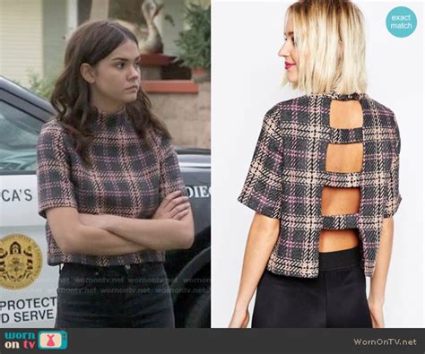 Wornontv Callies Plaid Top With Open Back On The Fosters Maia
