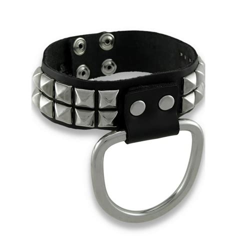Zeckos Black Leather Studded D Ring Choker Collar