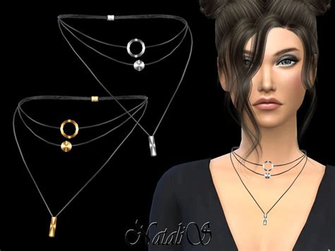 Necklace With Geometric Pendants Found In Tsr Category Sims 4 Female