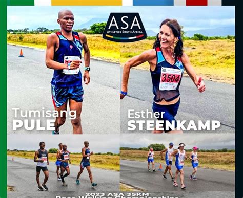 O Marchador Tumisang Pule E Esther Steenkamp Campeões Da África Do