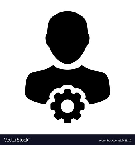 Admin Icon Male Person Profile Avatar With Gear Vector Image