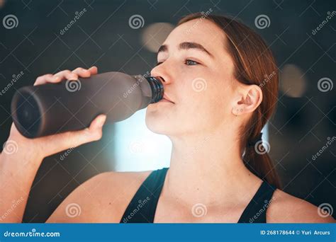 Fitness Hydration And Female Athlete Drinking Water For Thirst