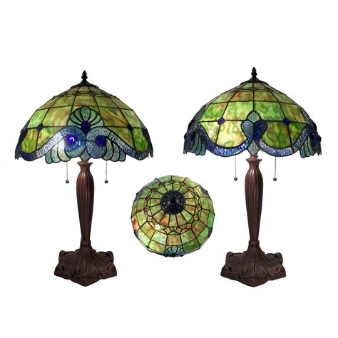 Warehouse Of Tiffany Green Geometric Table Lamp Ng161229a A877