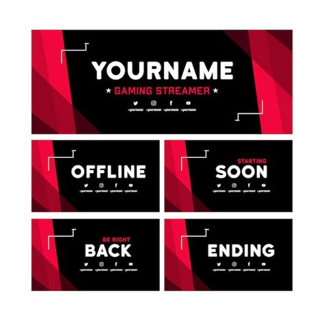 Premium Vector Set Twitch Banner And Screen Pack Template