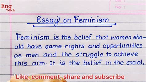 Essay On Feminism Feminism Essay Essay Writing English Essay Handwriting Writing Eng