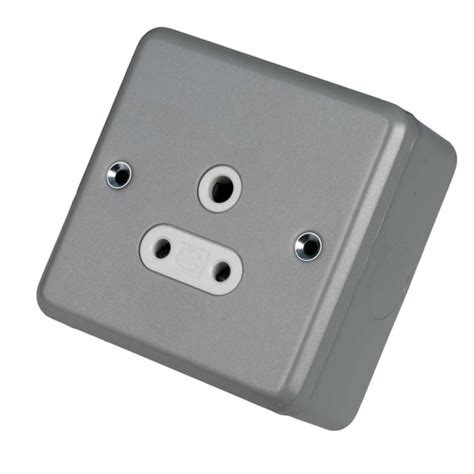 mk metal clad k842alm 1 gang 5a unswitched round pin socket
