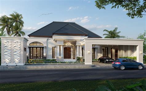 Desain Tampak Depan Rumah Classic 1 Lantai Bapak Hendry Di Riau