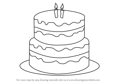 How To Draw A Birthday Cake Cakes Step By Step