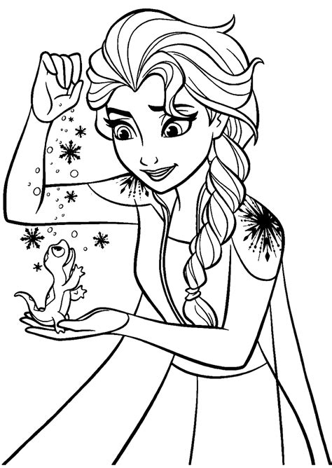 Elsa And Bruni Coloring Page Free Printable Coloring Pages