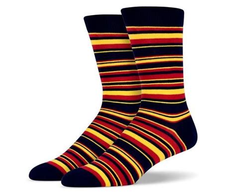 Black Yellow Red Multi Stripe Socks Socks Bold Socks Striped Socks