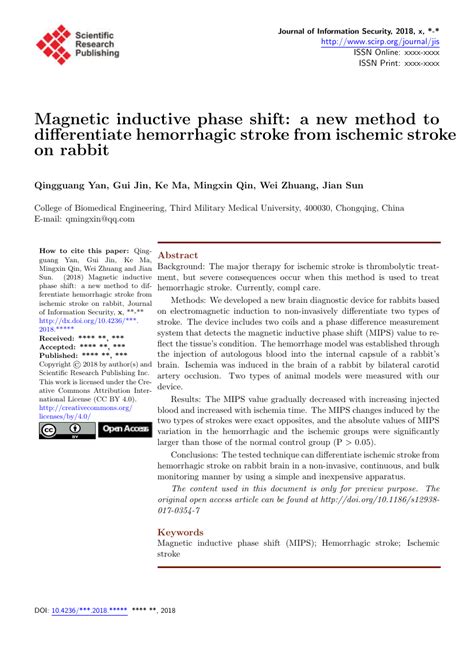 Template For Scientific Research Publishing Articles Template