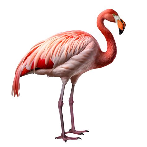Pink Flamingo Bird Isolated On Transparent Background Exotic Flamingo
