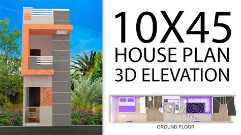10x45 450 Sqft House Plan With 3d Elevation By Nikshail Youtube
