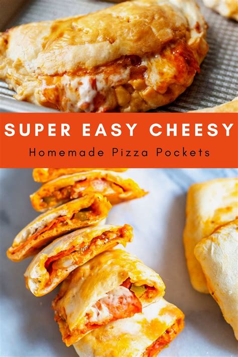 super easy cheesy homemade pizza pockets pizzarecipes pizzapockets