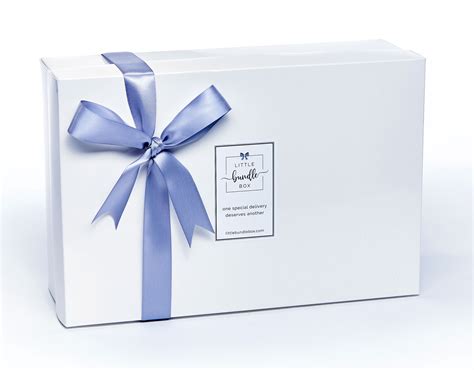 White T Box With Silver Ribbon Little Bundle Box