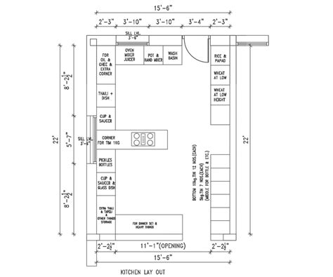 Drawing Of Kitchen Layout 2d Design Autocad File Cadbull