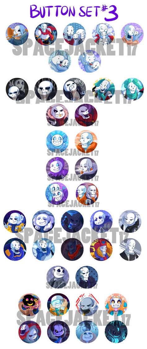 Undertale Buttons Set 3 By Spacejacket On Deviantart