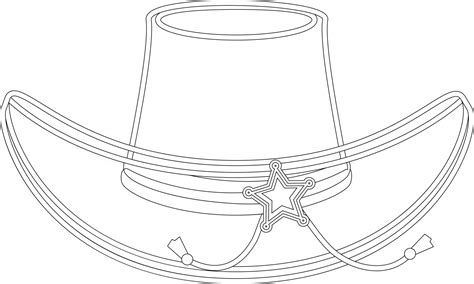 Cowboy Hat Outline Perfect For Coloring Page 2513425 Vector Art At Vecteezy