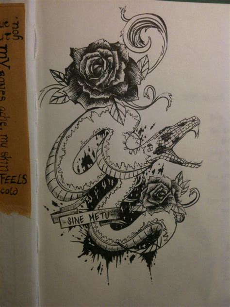 Snake And Roses Tattoo Design By Mmpninja On Deviantart