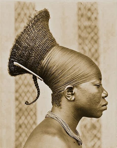 Africa Mangbetu Woman Photographed In Chief Okondos Village Congo