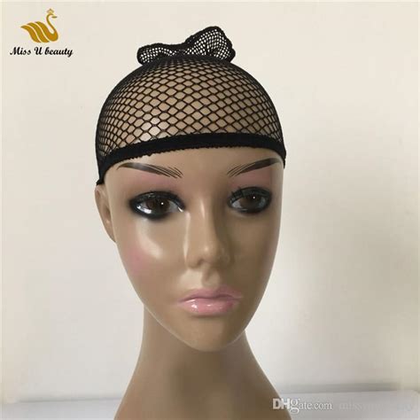 Two Ends Open Fishnet Wig Caps Hair Net Black Blonde Color Weaving Cap