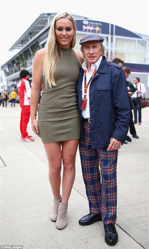 Lindsey Vonn Flaunts Her Legs In Mini Dress At Silverstone Grand Prix