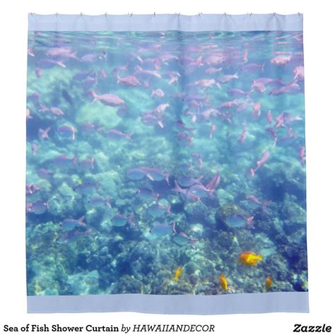 Sea Of Fish Shower Curtain Zazzle Custom Shower Curtains Tropical