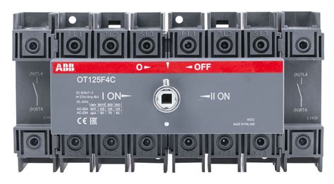 Ot125f4c 1sca105054r1001 Abb 4p Pole Din Rail Isolator Switch 125a