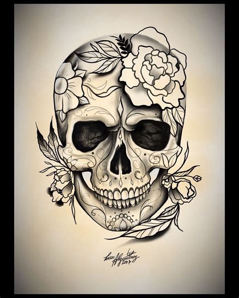 Inked By Dani Tattoos ` Inked By Dani Skull Girl Tattoo Pretty Skull