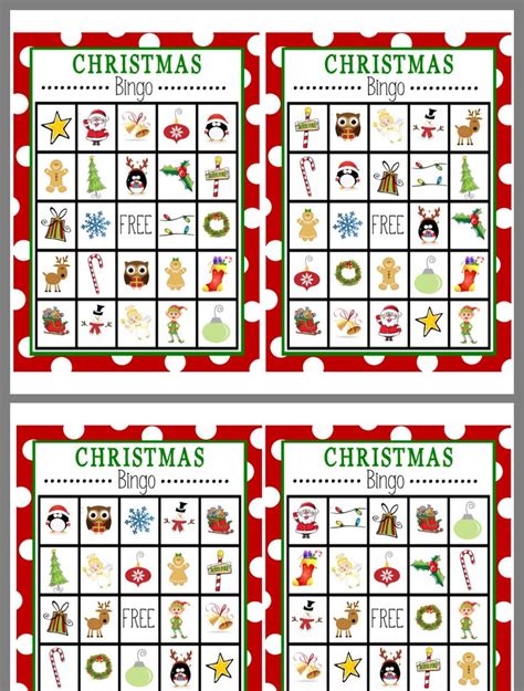 This time, we've created some free printable christmas bingo cards you can download in pdf. Pin by Katie Goss on 2nd grade Christmas party (With ...