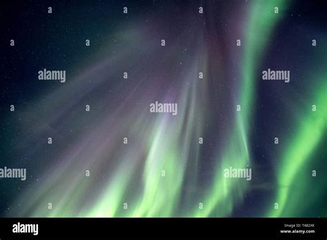 Beautiful Northern Lights Aurora Borealis Explosion On Night Sky Stock