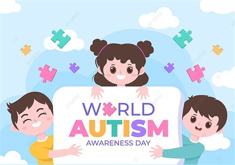 Gambar Hari Kesadaran Autisme Sedunia Dengan Anak Anak Berkarakter Lucu