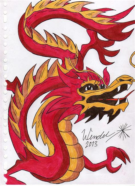 Chinese Dragon Drawing By Wendel Krolis Fine Art America