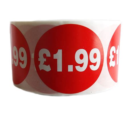 Buy 500 Printed £199 Removable Price Labels Stickers 45mm Diameter Red