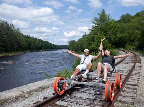 Revolution Rail Co Runs Rail Biking Tours In The Adirondacks Along The