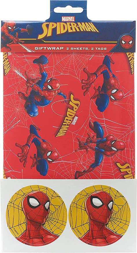 Marvel Spider Man Gift Wrap Pack Contains Sheets Tags Wrapping