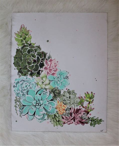 Just Added This Hand Painted Succulent Wall Art To My Store Rartstore