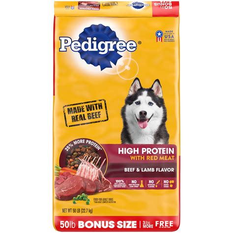 Pedigree High Protein Adult Dry Dog Food Beef And Lamb Flavor 50 Lb