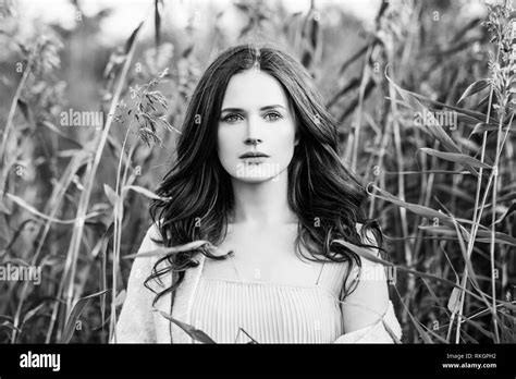Young Woman Black And White Portrait Stock Photo Alamy