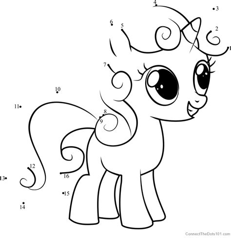 Sweetie Belle My Little Pony Dot To Dot Printable Worksheet Connect