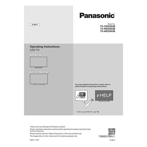 Tx 40es503b Panasonic 40 Inch Led Tv User Manual
