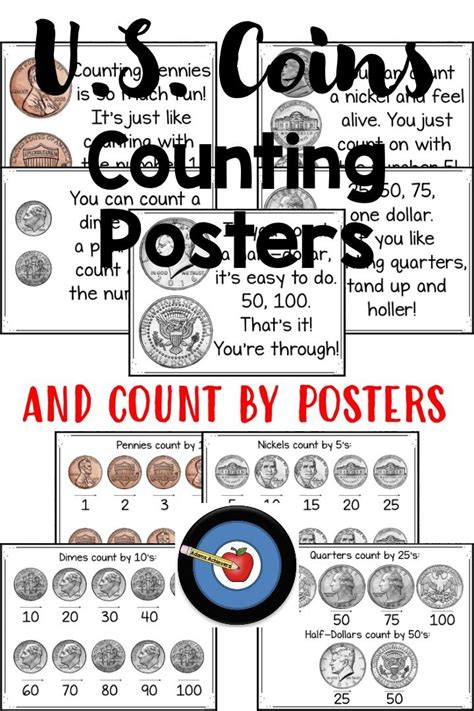 Us Coins Counting On Rhyme Posters Counting Coins Coin Values Rhymes