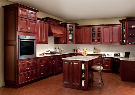 Classy Kitchen Cabinets Made Out Of Cherry Wood