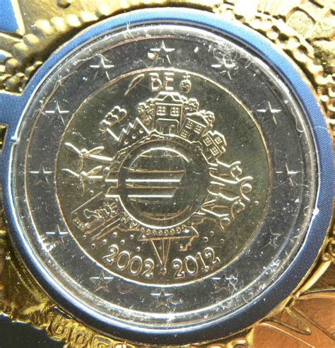 Belgique 2 Euro Commémorative Dix Ans De Billets Et Pièces En Euros