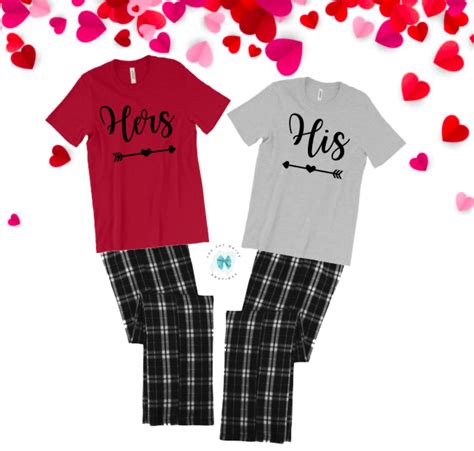 His Hers Couple Valentines Day Pajamas Couple Matching Etsy