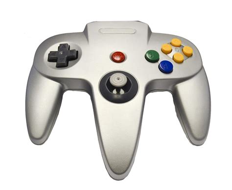 Original Nintendo 64 Controller Silver N64 Style Controller Metallic