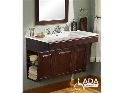 It allows you to have the sleek bathroom vanity, including storage and it could be wall mounted, or placed on a gorgeous vanity unit that's the right height. handicap bathroom sinks and cabinets | Fairmont Designs ...