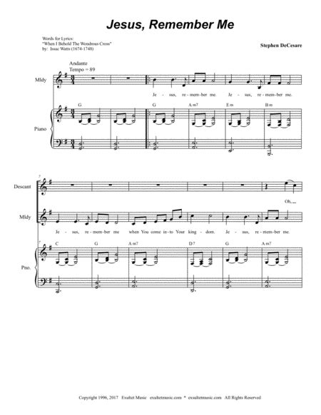 Download Jesus Remember Me Sheet Music By Stephen Decesare Sheet